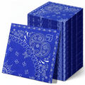 Blue Paisley Bandana Paper Napkins, Western Party, 50 Pack, 6.3 in