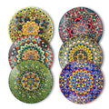 LECOOICS Ceramic Dinner Plates Set of 6 8.5 Inch Microwave/Oven/Dishwasher Safe Scratch Resistant Bohemian Style Dinnerware for Salad Pasta DessertSteak Appetizers