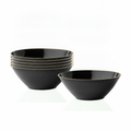 Black & Gold Rim Plastic Party Bowls, 6 oz, 20 Pack