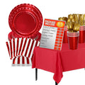 Red Radiance Party Pack for 12 - Complete Birthday and Holiday Kit - 85 pcs