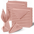 Rose Gold Scalloped Satin Napkins, 100 Pack, 20x20 in