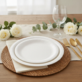9-Inch White Disposable Paper Dinner Plates, Set of 50