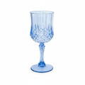 Vintage Blue Plastic Wine Goblets — 24 Pack, 7 oz Reusable