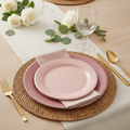 Dusty Pink Gradient Paper Plates and Napkins — 140 Pieces (40 Plates + 100 Napkins)