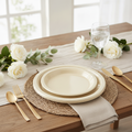 Ivory Disposable Plastic Plates - 100 Count (50 x 9-inch + 50 x 7-inch)