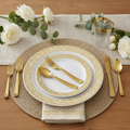 Gold Elegance 210-Piece Disposable Dinner Set