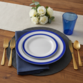 210-Piece Dark Blue Disposable Dinnerware Set for 30 Guests