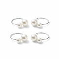 Silver Pearl Napkin Rings, Set of 6