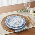 Blue Chinoiserie Floral Paper Plates — 100 Count, 7 in Dessert Plates