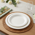 6-Inch Round Compostable Paper Plates, 50 Pack — Sugarcane Fiber