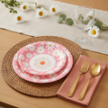 Groovy Daisy Paper Plates — 100 Count, 10 in Pink and Orange Boho Party Plates