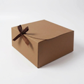 Elegant Brown Kraft Gift Boxes 12-Pack with Ribbon
