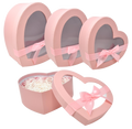 Valentine Trio Heart Gift Boxes with Windows