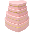 Heartfelt Nesting Gift Boxes 4-Pack in Pink with Gold Accents