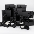 Black Nesting Gift Boxes with Lids and Ribbon - 12 Pack (6 Sizes)