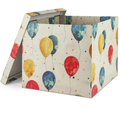 Large Balloon-Print Gift Box with Lid (12x12x10 in)