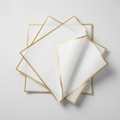 White Gold-Edge Floral Wrapping Paper - 20 Sheets (23" x 23")
