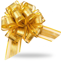 6 PCS Large Pull Bows for Gift Wrapping - 6" Gold Organza Bows
