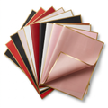 Gold-Edge Floral Wrapping Paper - 30 Sheets, 5 Colors (22.8" x 22.8")