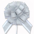 5 Pcs Large Pull Bows for Gift Wrapping - 6" Silver Ribbon Bows