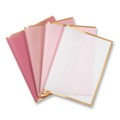 Pink Gold-Edge Floral Wrapping Paper Set - 100 Sheets, 5 Colors