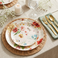 Watercolor Floral Paper Plates — 40-Piece Disposable Dinnerware Set for 20 Guests