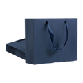Navy Blue Large Gift Bags with Ribbon Handles (12 Pack) - 10.6 x 3.1 x 8.6"