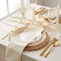 Clear & Gold Rim Dinner Plates — 100 Pack, 10 Inch