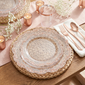 Clear Rose Gold 175-Piece Party Dinnerware Set — Plates, Cutlery & Cups for 25