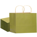 Sage Green Wide Large Gift Bags with Handles (32 Pack) - 13 x 4.5 x 10"