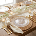 Hammered Clear & Gold Rim Banquet Plates — 100 Pack, 10 Inch