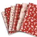 Valentine's Hearts Wrapping Paper — 12 Flat Sheets, 6 Designs