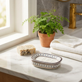 Elegant Striped Ceramic Soap Dish