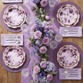 Purple Floral 50-Pc Decorative Party Plates (9" + 7")