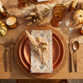 100-Piece Boho Paper Guest Napkins — Orange & Cyan