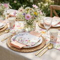 250-Piece Spring Floral Party Tableware Set — Serves 50