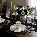250-Piece Black Floral Vintage Party Tableware Set — Serves 50