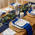 350-Piece Hanukkah Party Tableware Set — Blue, Gold & White, Serves 50