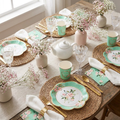 Floral Tea Party Set for 25 — Disposable Cups, Plates & Napkins