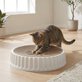 Circular Cat Scratcher Play Station — Interactive Cardboard Scratch Pad