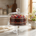 Glass Cake Stand with Dome Cover