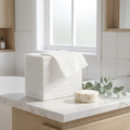 Disposable Cotton Face Towels 120ct — Dual-Texture, Lint-Free (2-Pack)