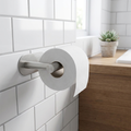 Self-Adhesive Stainless Steel Toilet Roll Holder — No-Drill, Silver or Black