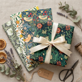 Retro Floral Wrapping Paper — 12 Sheets, Vintage Flower, Bird & Lemon Prints, 19.7 × 27.6 in (50 × 70 cm)