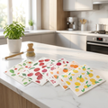 Swedish Dishcloths for Kitchen – 6-Pack Reusable Eco Cloths (Fruit Patterns)