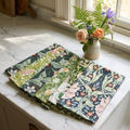 Heritage English Floral Kitchen Tea Towels — Set of 6, Decorative Microfiber