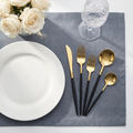 Gold Silverware Set 24-Piece Stainless Steel Flatware — Service for 6