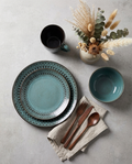 Vintage Teal Stoneware Dining Collection