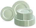 240-Piece Heavyweight Vintage Plastic Plates, Chateau Mint (Serves 120)