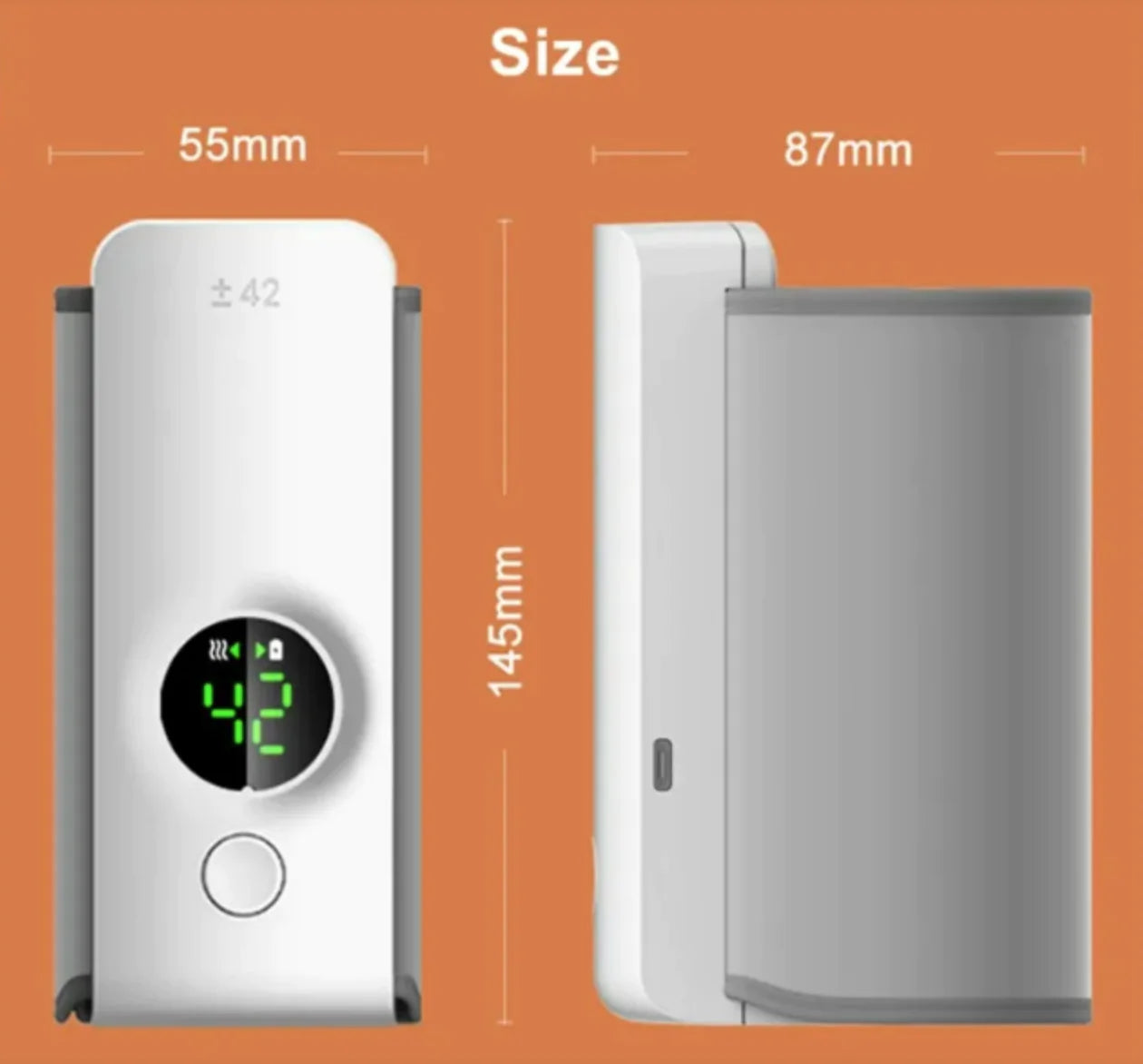 Portable wireless baby bottle warmer with digital temperature display